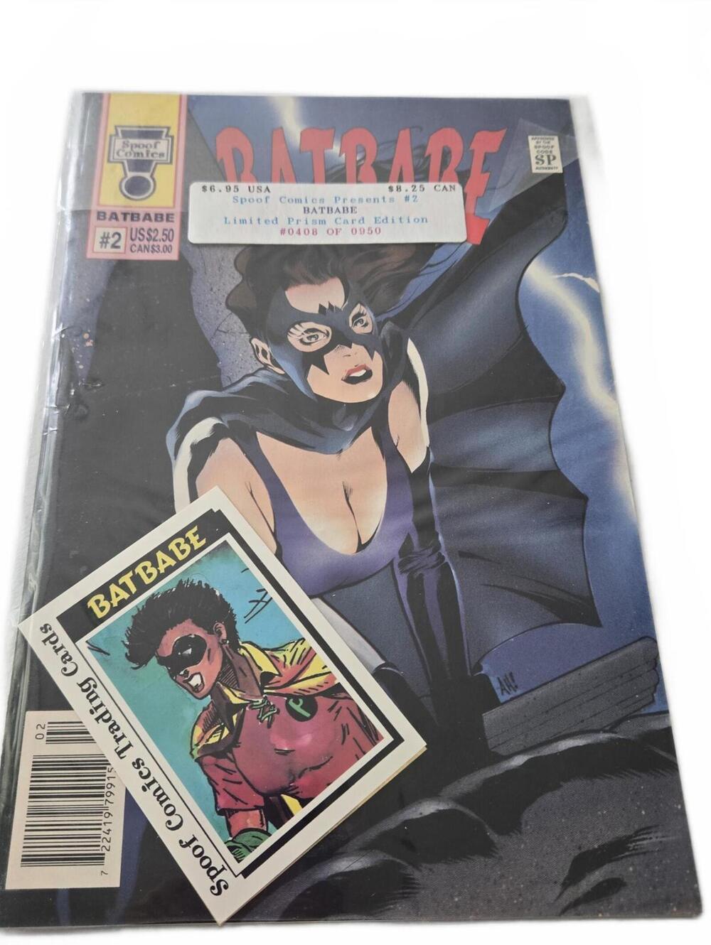 Comic / RARE Spoof Comics Presents #2 BATBABE – Limited Prism Card #0408 of 0950